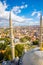 Edirne background. Cityscape of Edirne from minaret of Selimiye Mosque