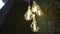 Edison lamps in dark fashionable interior, Lighting and interior concept