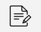 Edit Document Icon. Doc Editor Text Word File Page Pen Note Signature Write. Black White Sign Symbol EPS Vector