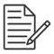 Edit document line icon, web and mobile, edit file