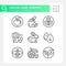 Editable black allergen free icons pack