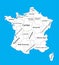 Editable blank vector map of France. Vector map of France isolated on background.