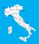 Editable blank vector map of Italy. Vector map of Italy isolated on background.