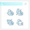 Editable blue simple discounts icons collection
