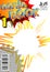 Editable comic book cover with simple explosion background. Vector illustration