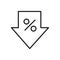 Editable Icon of Discount arrow Percent, Vector illustration