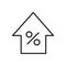 Editable Icon of Growth Arrow Percent , Vector illustration