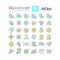 Editable multicolor big icons set for AI ops