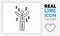 Editable real line icon of a happy stick figure business man being very wealthy