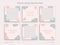 Editable Social Media Instagram Design Post Template, Decorated with Cute Pink Organic Object Frame