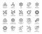 Editable Stroke. 48x48 Pixel Perfect 20 icons in outline style. Vector abstract line logo