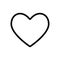 Editable stroke. Black heart line icon isolated on a white background.
