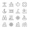 Editable stroke Marine Nautical line icon set