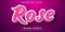 Editable text effect - 3d pink script style