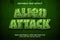 Editable text effect - Alien Attack Cartoon template style premium vector