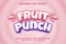 Editable text effect - Fruit Punch 3d template style premium vector