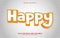 Editable text effect, Happy style