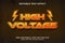 Editable text effect - High Voltage template style premium vector