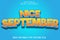 Editable text effect nice September with new cartoon style