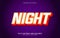 Editable text effect, Night style