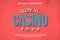 Editable text effect - Royal Casino template retro style premium vector