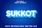 Editable text effect Sukkot with new modern blues style