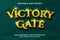 Editable text effect - Victory Gate 3d template style premium vector
