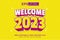 Editable text effect welcome 2023 3d cartoon style premium vector