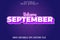 Editable text effect welcome September with new glow style