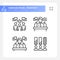 Editable various voting thin line icons