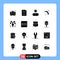 Editable Vector Line Pack of 16 Simple Solid Glyphs of leader, down, drug, right arrow, refresh