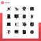 Editable Vector Line Pack of 16 Simple Solid Glyphs of news, financial, pacifism, business, real estate