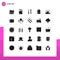 Editable Vector Line Pack of 25 Simple Solid Glyphs of position, money, garden, dollar, expense