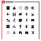 Editable Vector Line Pack of 25 Simple Solid Glyphs of taxes, dollar, weather, coin, star