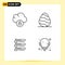 Editable Vector Line Pack of 4 Simple Filledline Flat Colors of cloud, people, easter, spring, settings