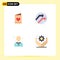 Editable Vector Line Pack of 4 Simple Flat Icons of card, church, heart, data, man