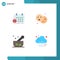 Editable Vector Line Pack of 4 Simple Flat Icons of schedule, hospital, appointment, food, medicine