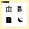 Editable Vector Line Pack of Simple Solid Glyphs of decapitate, upload, murder, security, fast food