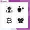 Editable Vector Line Pack of Simple Solid Glyphs of holiday, bitcoin, sign, body, money