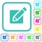 Editing box with pencil solid vivid colored flat icons