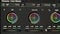 Editing control color correction on the monitor. Displays the color setting. Close-up. Video post-production, video