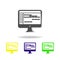 editing music on the monitor multicolored icons. Element of music icon. Signs and symbols collection icon for websites, web design