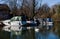 Editorial: 17th February 2019: Strasbourg, France. Small boats on the river Ill