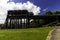 Editorial, Anderton Boat Lift, linking the River Weaver and the Trent and Mersey Canal, wide angle, side view showing whole