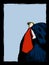 Editorial Cartoon of Donald Trump Over Blue