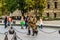 Editorial, Changing of the guard by flagpole in Kossuth Lajos Square, by the Hungarian Parliament Building, Budapest