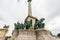 Editorial, Column and the statues of the Seven chieftains of the Magyars at Heroes Square,  Budapest Hungary, landscape