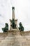 Editorial, Column and the statues of the Seven chieftains of the Magyars at Heroes Square,  Budapest Hungary, portrait