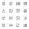 Editorial design line icons set