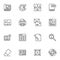 Editorial design line icons set